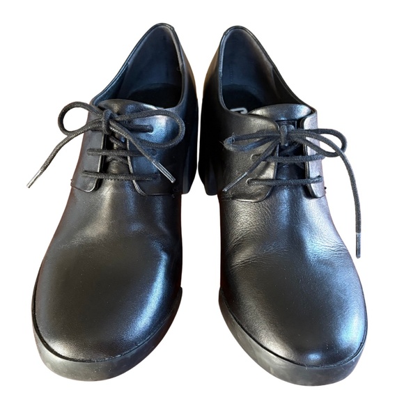 CAMPER | Lotta Black Leather Oxford with Chunky Heels – Size 37 (US 7) - Picture 2 of 15